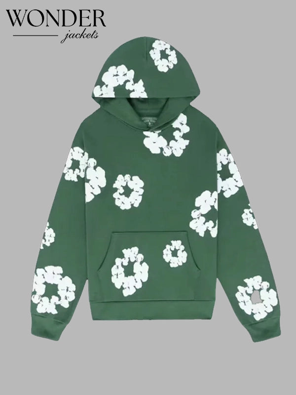 Denim Tears x Offset Wreath Flower Hoodie Green