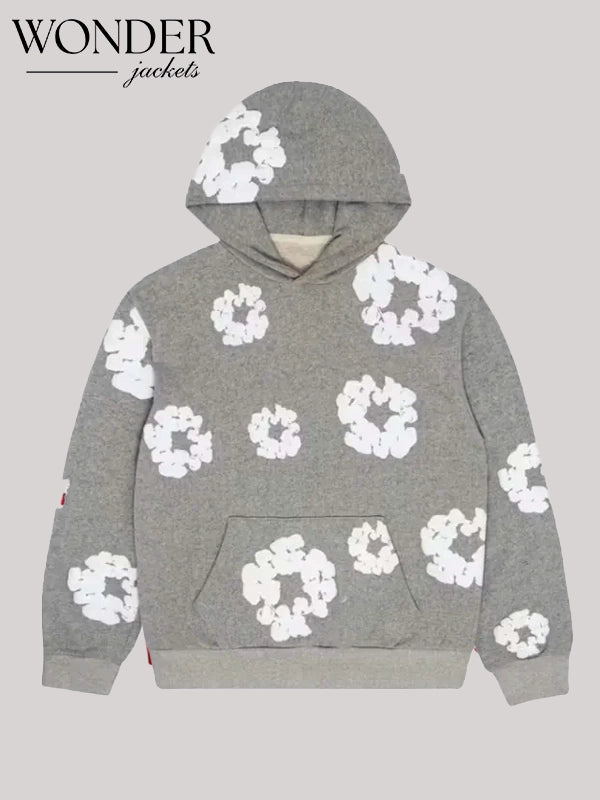 Denim Tears x Offset Wreath Flower Hoodie Grey