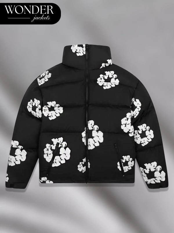 Denim Tears Cotton Wreath Puffer Jacket Black
