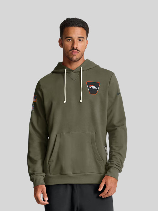 Denver Broncos Nike 2025 Salute to Service Sideline Standard Issue Dri FIT Hoodie Olive