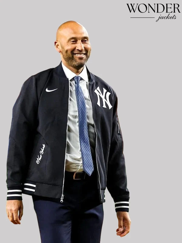Derek Jeter Yankees Black Bomber Jacket