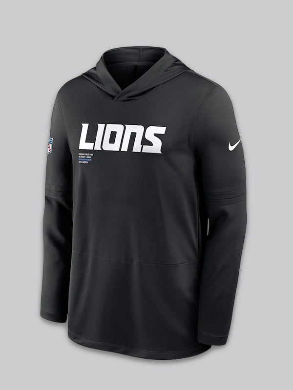 Detroit Lions Sideline Performance Black Hoodie