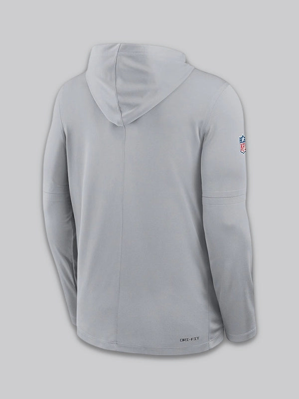 Detroit Lions Sideline Performance Long Sleeve Hoodie Grey