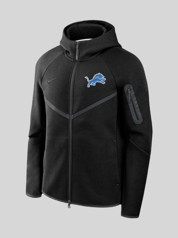 Detroit Lions Black Nike Tech Fleece Windrunner Hoodie