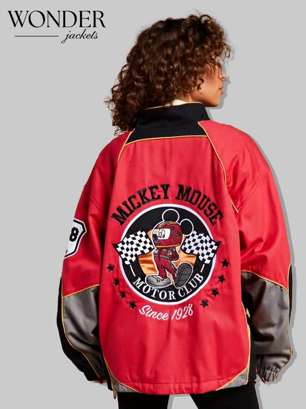 Disney Land Mickey Mouse Motor Club Racing Bomber Jacket