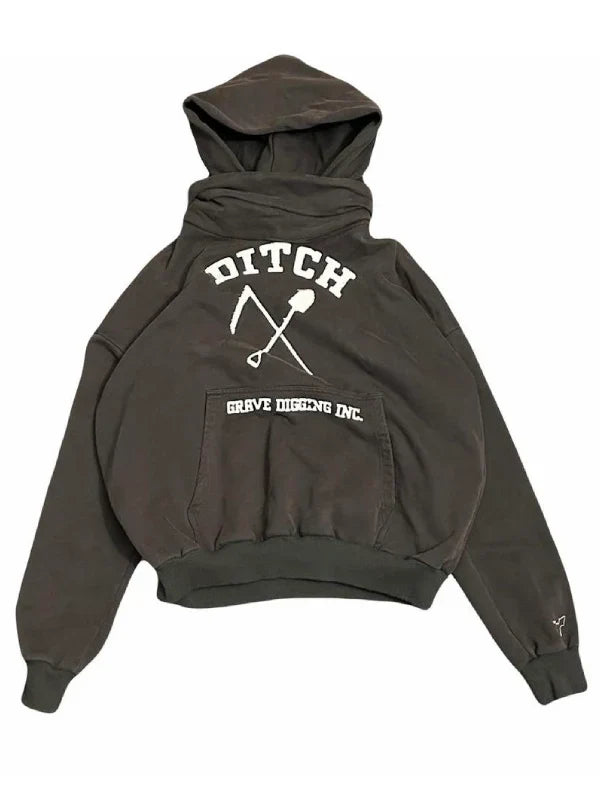 Ditch LA Masked Grave Digging Hoodie Brown