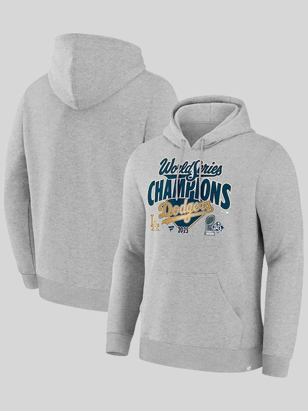 Dodgers 2025 World Series Champions Locker Room Grey Hoodie