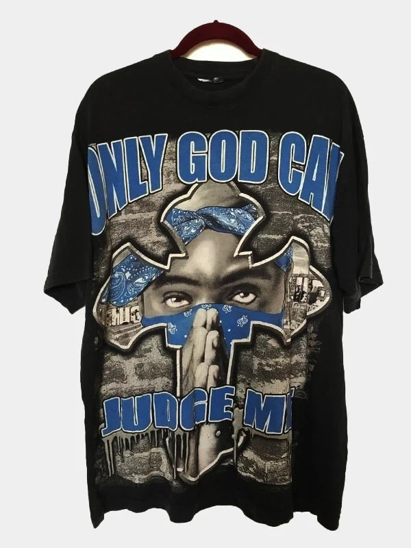 Drake Only God Can Judge Me Tupac T Shirt Blue Black