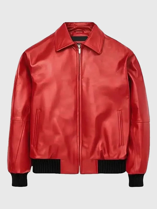 Drake Red Albanian Leather Jacket