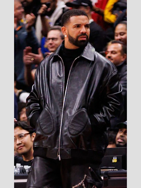 Drake_Black_Leather_Bomber_Jacket