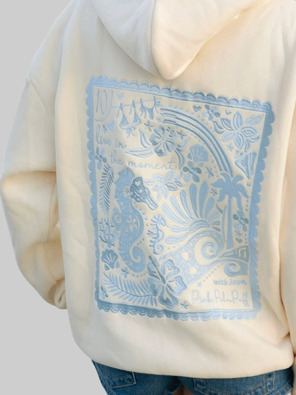 Embreigh x Pink Palm Puff Live in the Moment Hoodie Cream