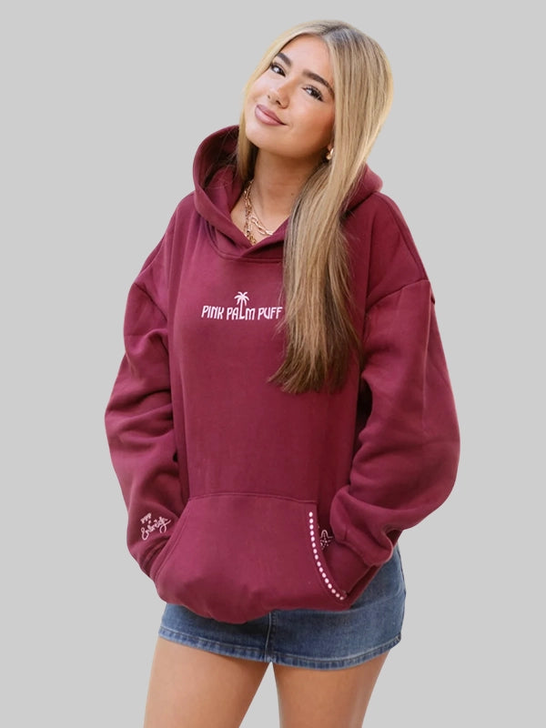 EmbreighLive in the Moment Hoodie Pink Palm Puff