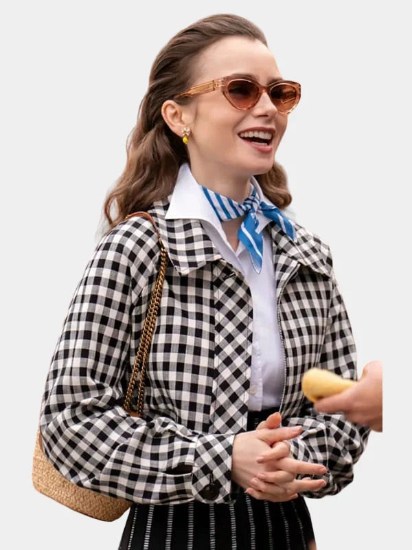 Emily Cooper Emily in Paris S04 Plaid Cropped Jacket