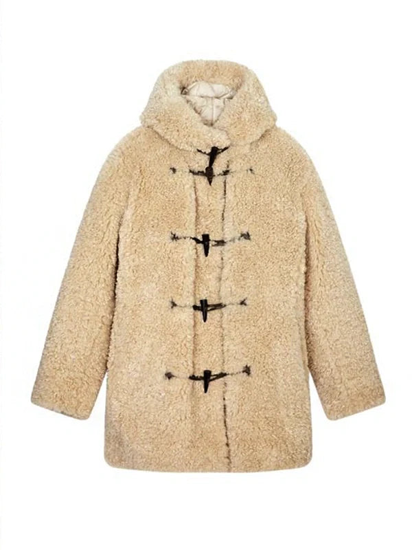 Emily-In-Paris-S04-Lily-Colins-Beige-Hooded-Shearling-Coat