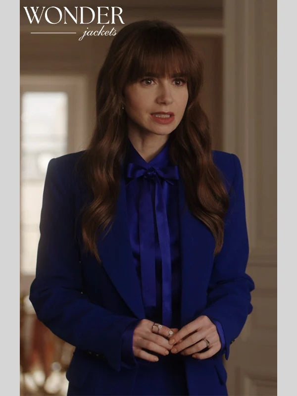 Emily In Paris Season 04 Emily Cooper Blazer Suit Blue