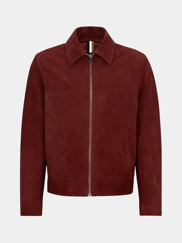 Emily in Paris S04 Marcello Suede Leather Jacket Red