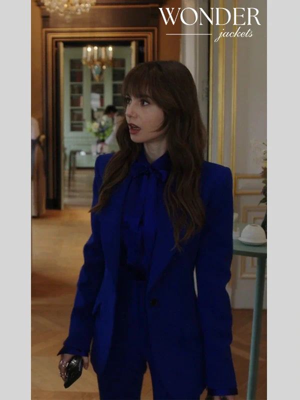 Emily in Paris Season 04 Lily Collins Blue Suit