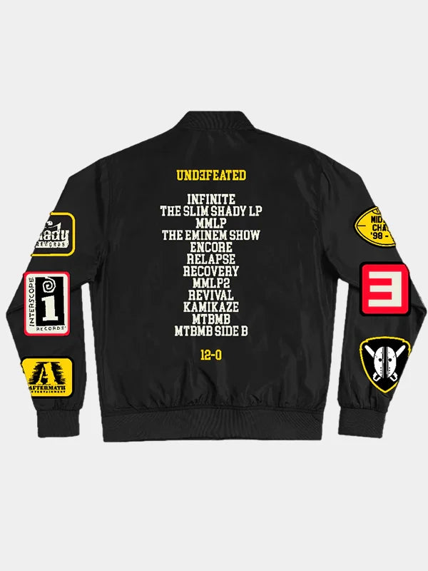 Eminem Shady Football Lightweight Black Bomber Jacket