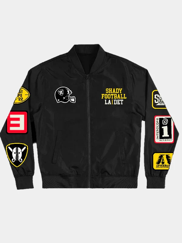 Eminem Shady Football Lightweight Bomber Jacket Black