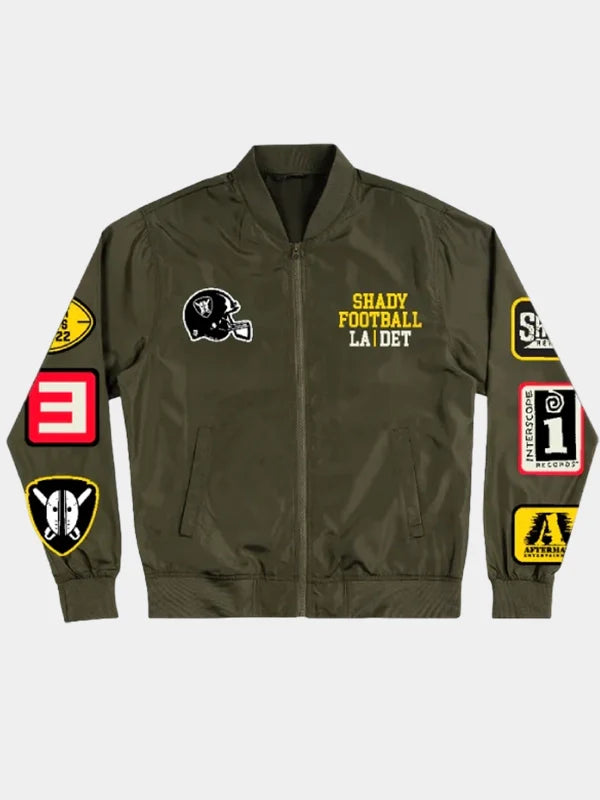 Eminem Shady Football Lightweight Green Bomber Jacket