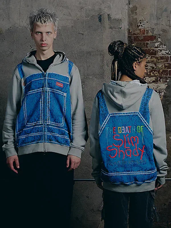 Eminem TDOSS Overall Full Zip Denim Print Hoodie