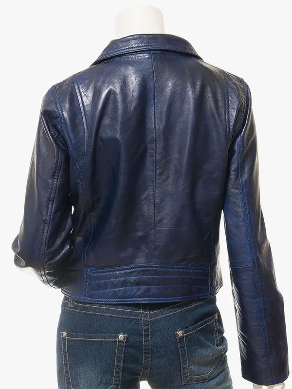 Ensley Jacket Womens Blue Biker 