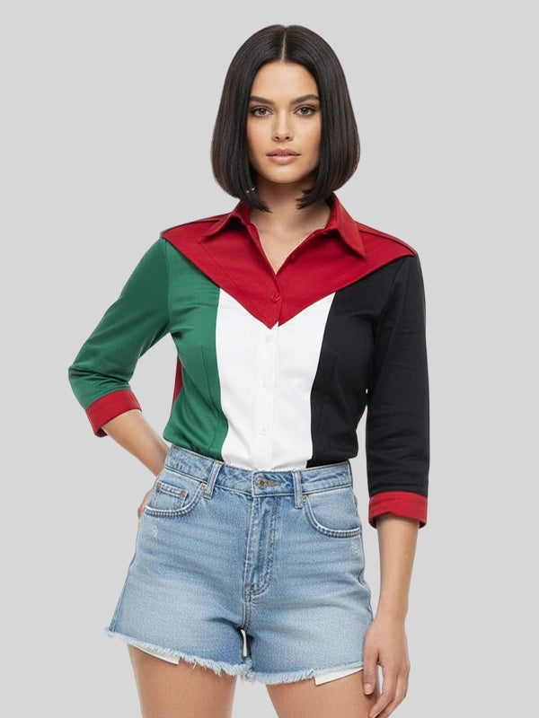 Esther Ouwehand Flag Blouse Shirt