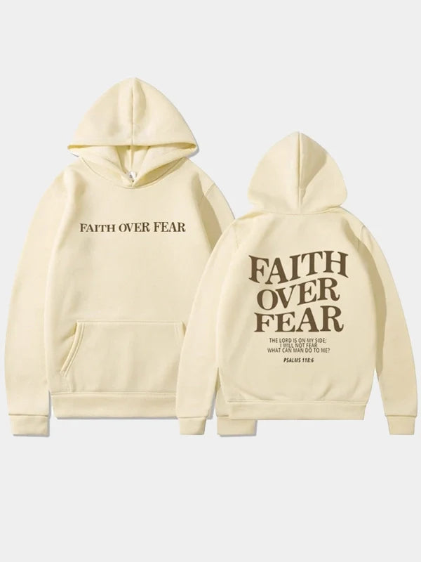 Faith Over Fear Cream Hoodie