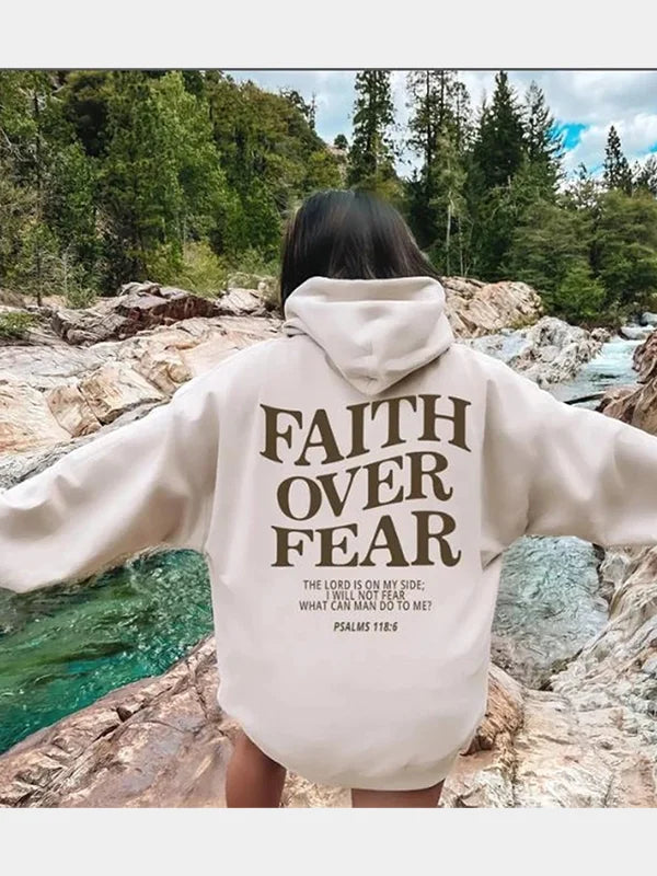 Faith Over Fear Hoodie Cream