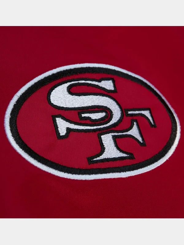 Faithful to the Bay 49ers Satin Varsity Jacket Red & Gold