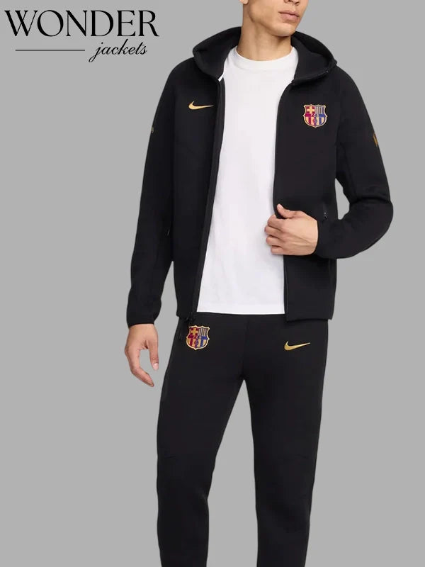 Fc Barcelona Barça Nike Tech Fleece Black Hoodie