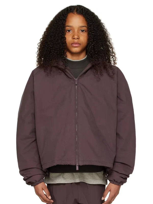 Fear of God Essentials Kids Purple Full Zip Hooded Jacket