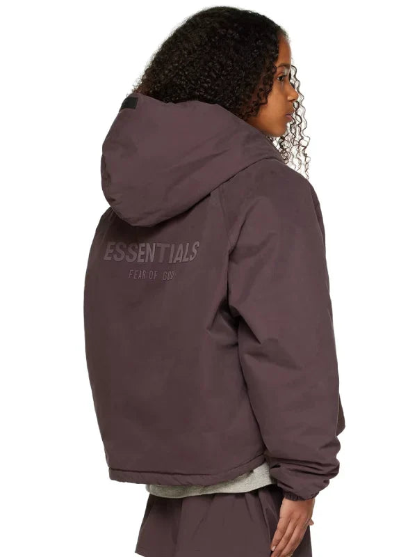 Fear of God Essentials Kids Purple Full Zip Jacket with Hood