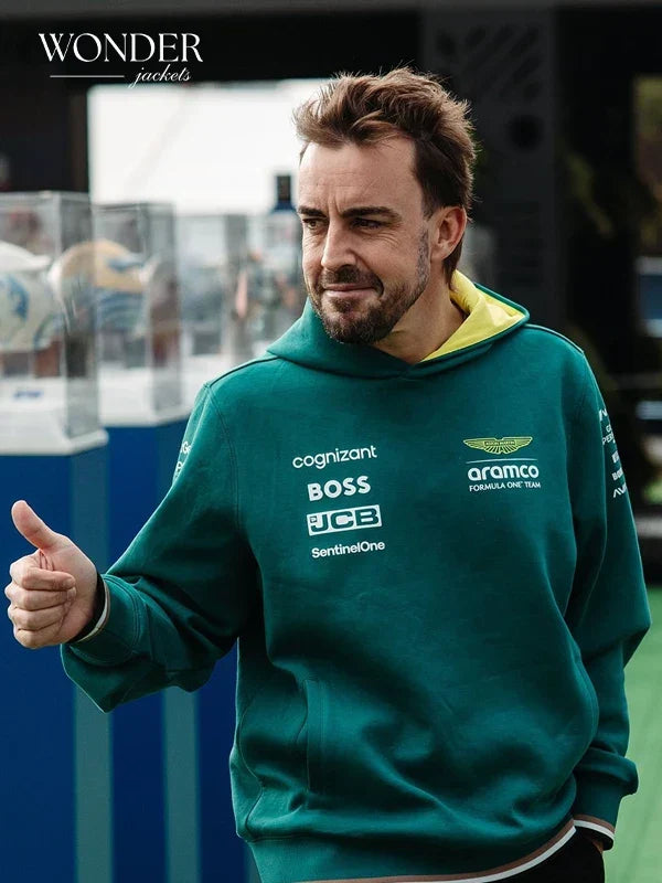 Fernando Alonso 2024 Aston Martin F1 Team Green Hoodie