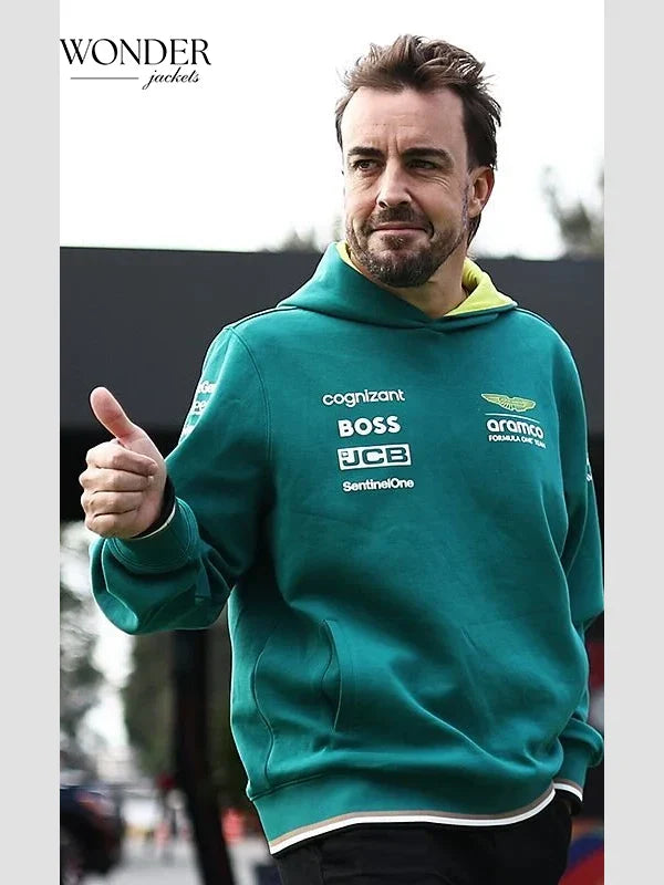 Fernando Alonso Aston Martin F1 Hoodie Green