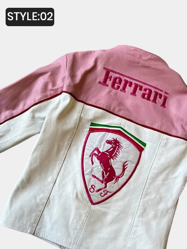 Ferrari Leather Jacket Pink