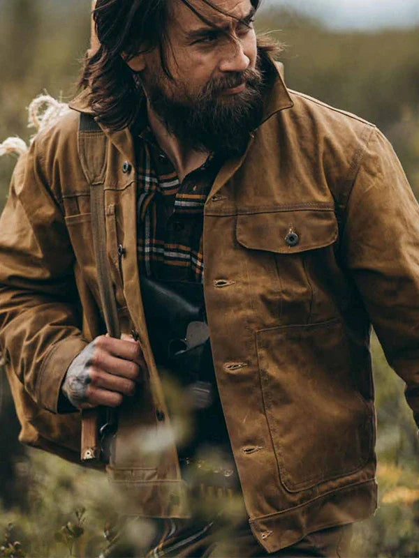 Filson Tin Cloth Short Lined Cruiser Brown Cotton Jacket