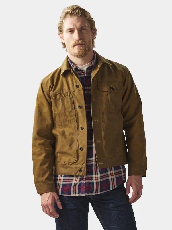 Filson Tin Cloth Short Lined Cruiser Jacket Brown