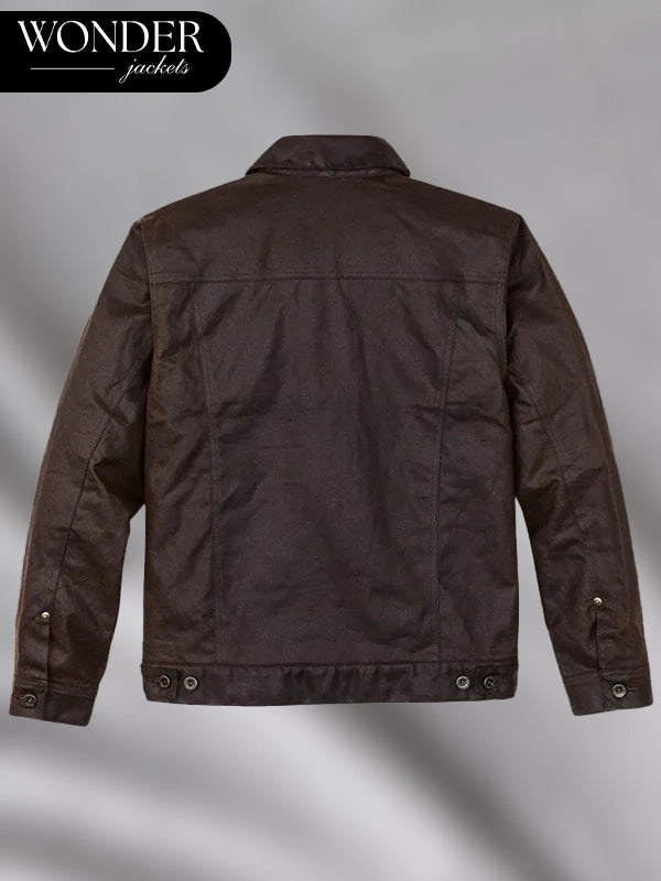 Filson Tin Cloth Short Lined Cruiser Dark Brown Jacket