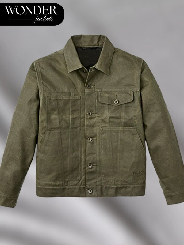 Filson Tin Cloth Short Lined Cruiser Green Jacket