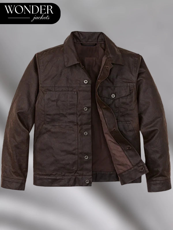 Filson Tin Cloth Short Lined Cruiser Jacket Dark Brown