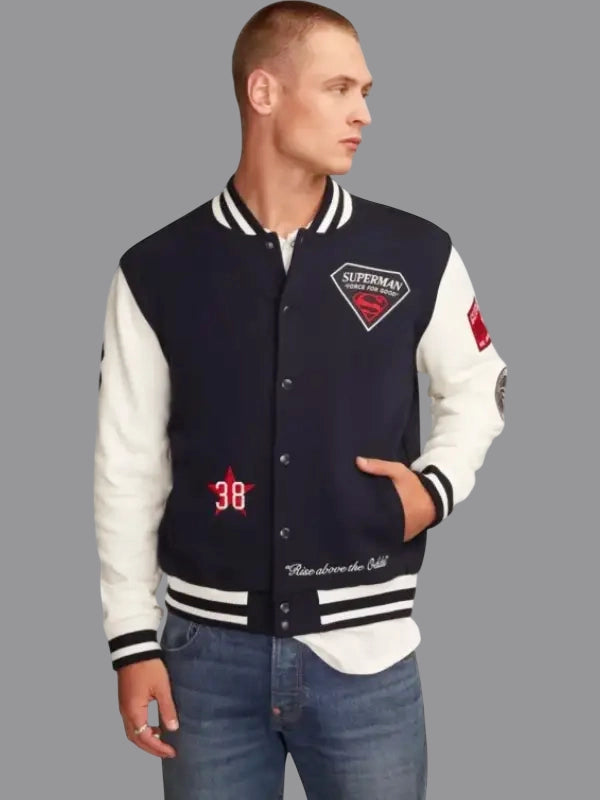 Force For Good Superman Varsity Jacket