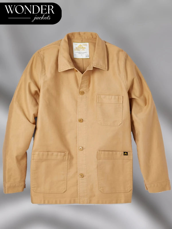 French Moleskin Work Jacket Le Mont St Michel Kraft