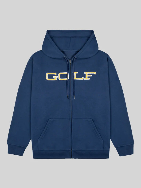 GOLF WANG STATE ZIP UP HOODIE BLUE