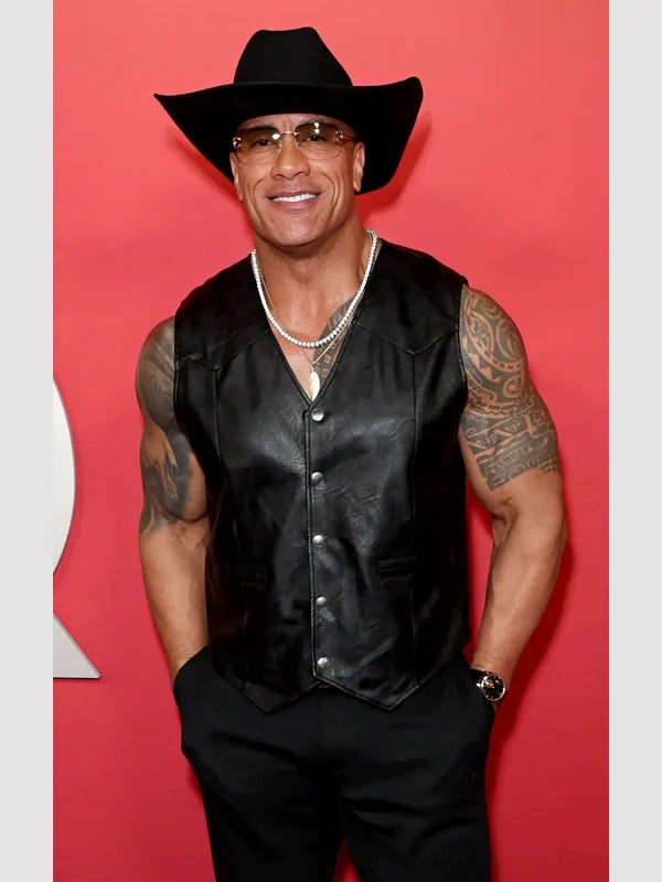 GQ’s Men of the Year Party Dwayne Johnson Leather Vest