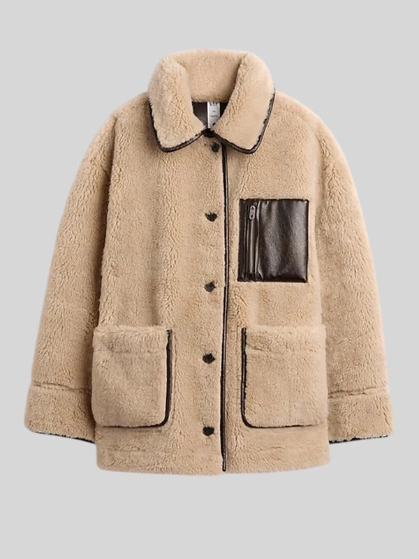 Gap x Sandy Liang Reversible Vegan Leather Sherpa Jacket