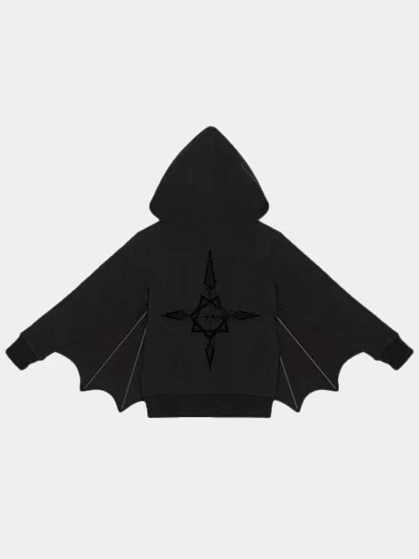 Ghost Batwing Black Hoodie