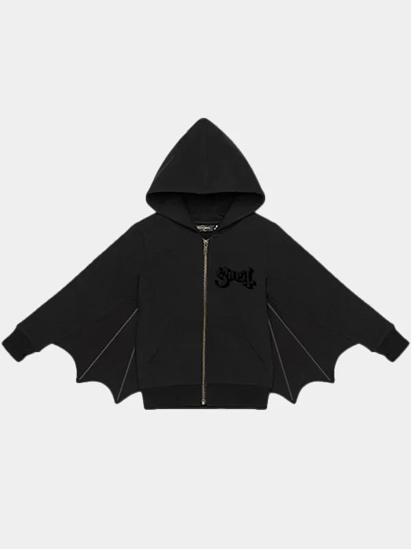 Ghost Batwing Hoodie Black