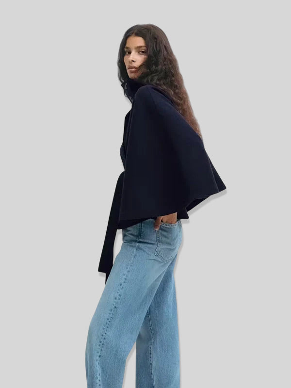 Gina Tricot Belt Cape Blue Jacket