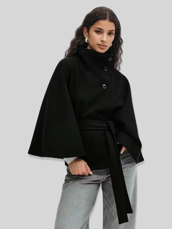 Gina Tricot Belt Cape Jacket Black